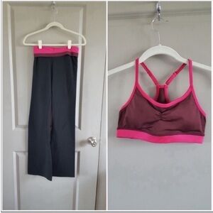 aerie - pink and Black Activewear Top and pants